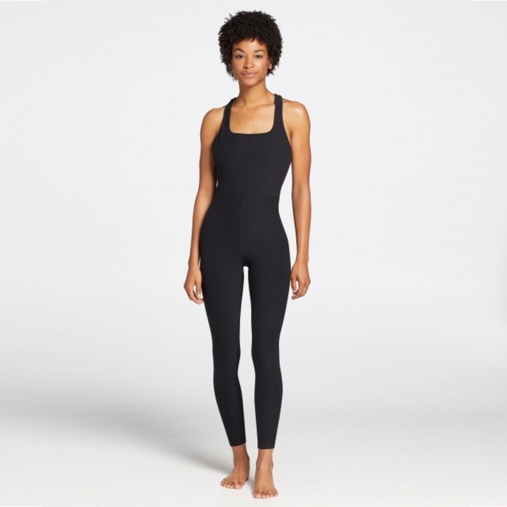 CALIA by Carrie Underwood Black Strappy Back Athletic Jumpsuit WAX32264 XL